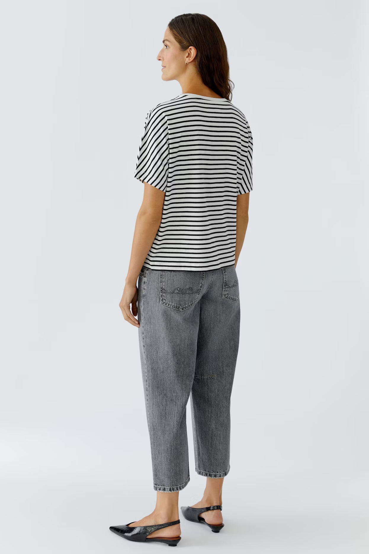 Oui - Stripe Embelished Pocket T-Shirt
