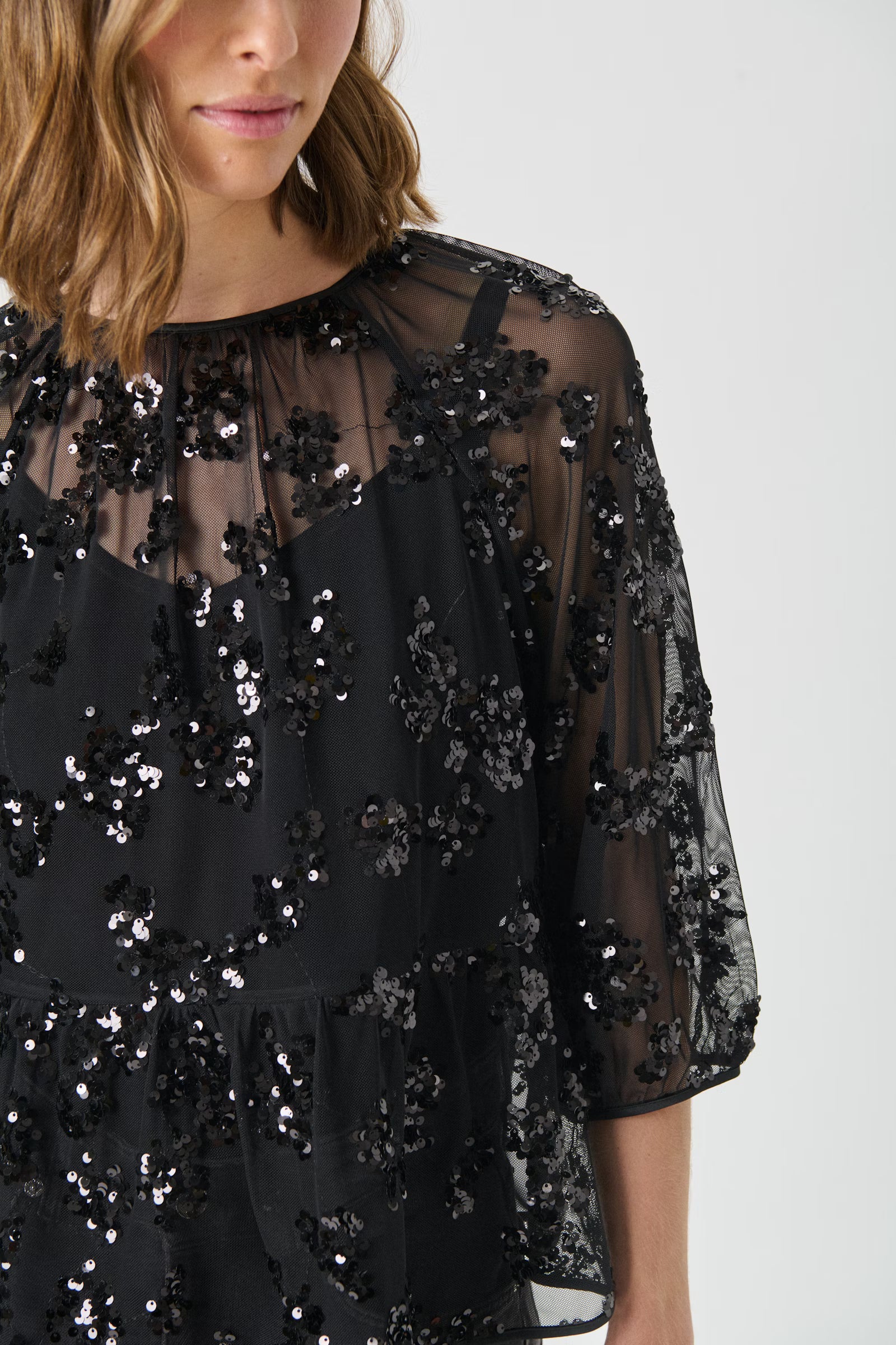Black sequin blouse part two