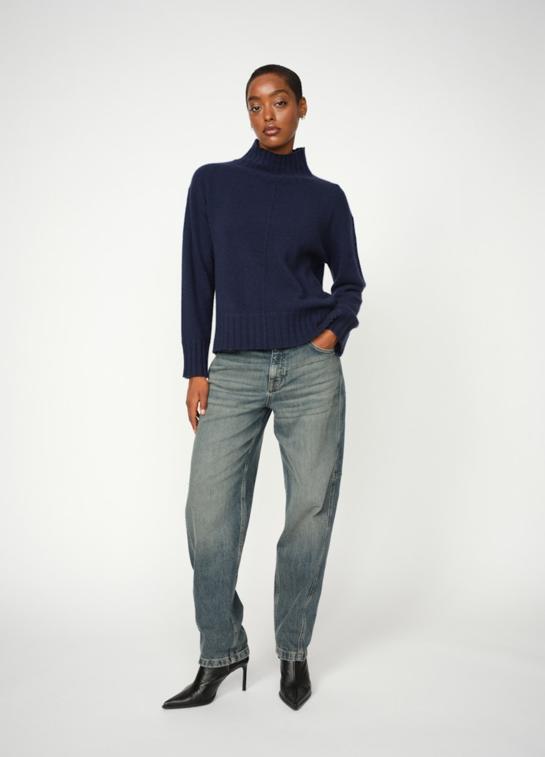 Mos Mosh - Aima Cashmere Highneck - Maritime Blue