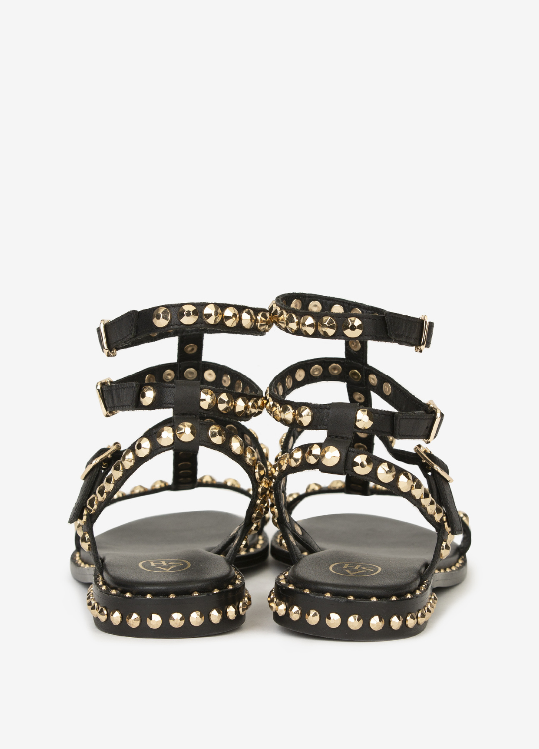 Ash - Play Black Stud Strapped Sandal