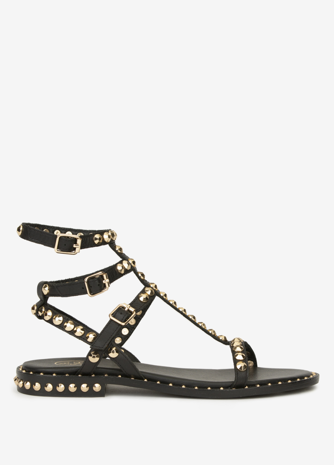 Ash - Play Black Stud Strapped Sandal