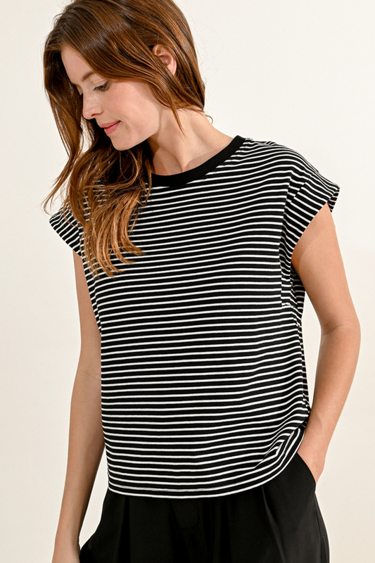 Molly Bracken Black & White Stripe T-Shirt