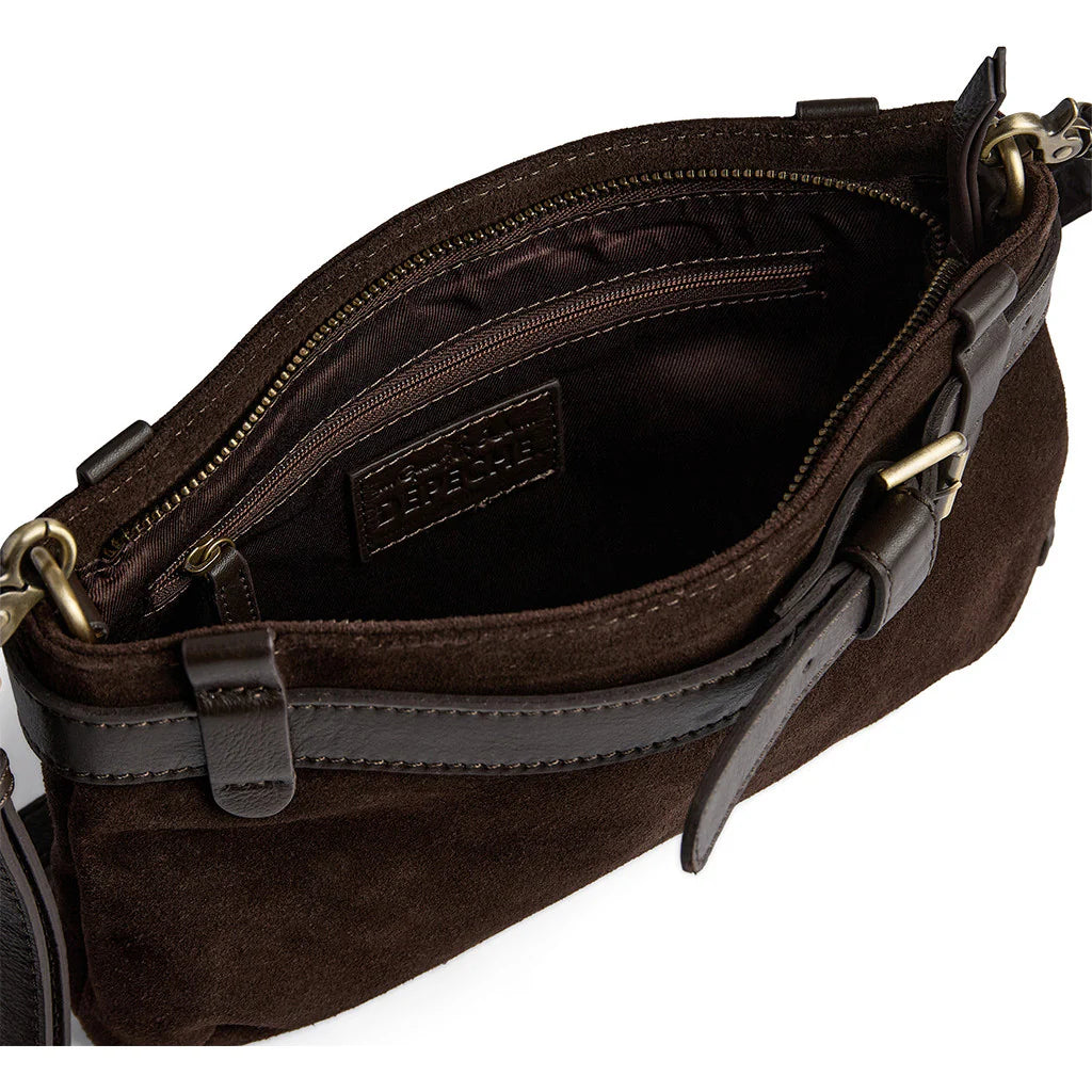 Depeche - Lux Chocolate Suede Clutch