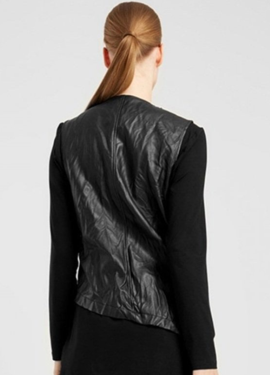 Elsewhere - Vegan Leather Topstitch Waistcoat