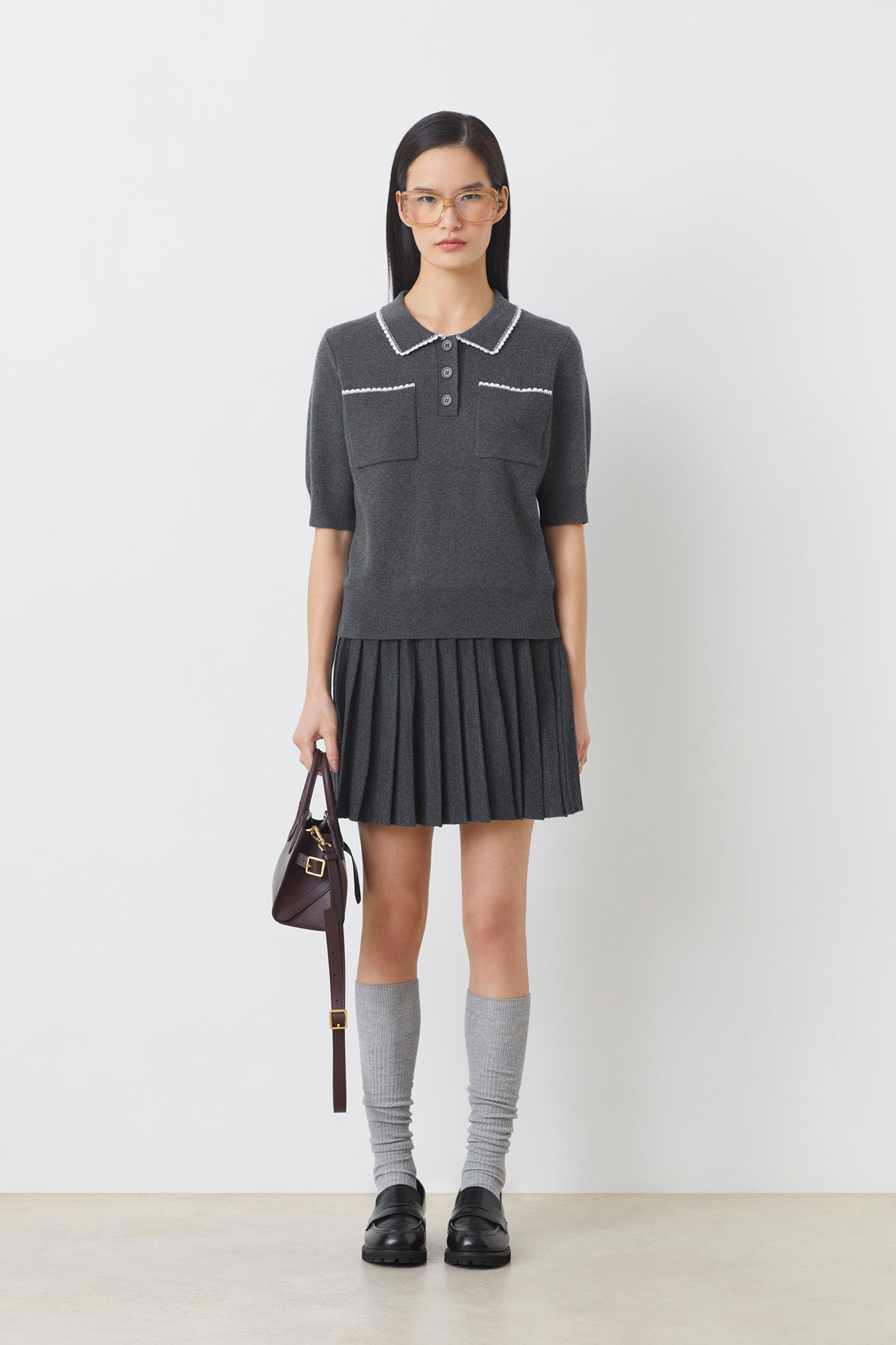 Suncoo - Polka Frey Knit Top
