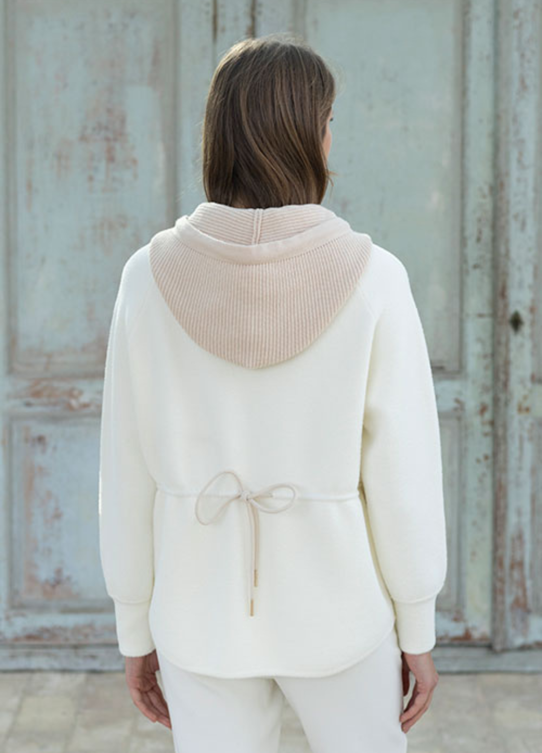 Hongo - Ecru Velvety Knit Jacket