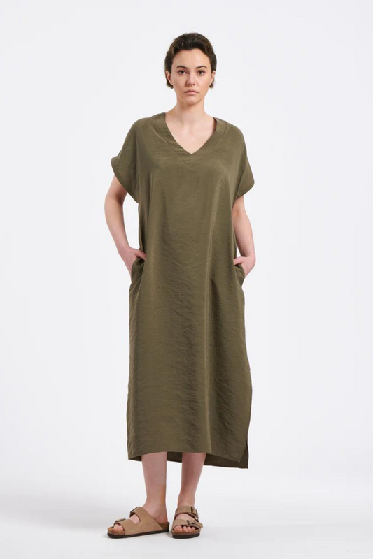 Humility - Relaxed Babea Dress in Khaki
