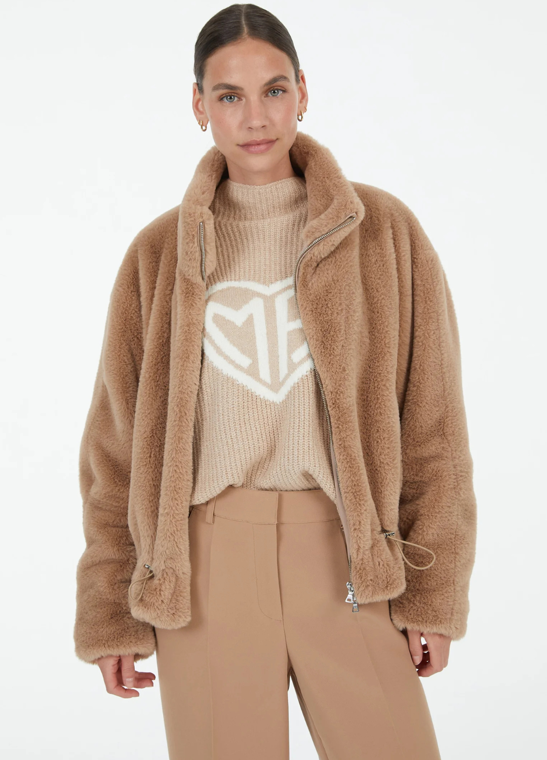 Marc Aurel - Biscuit Faux Fur Jacket