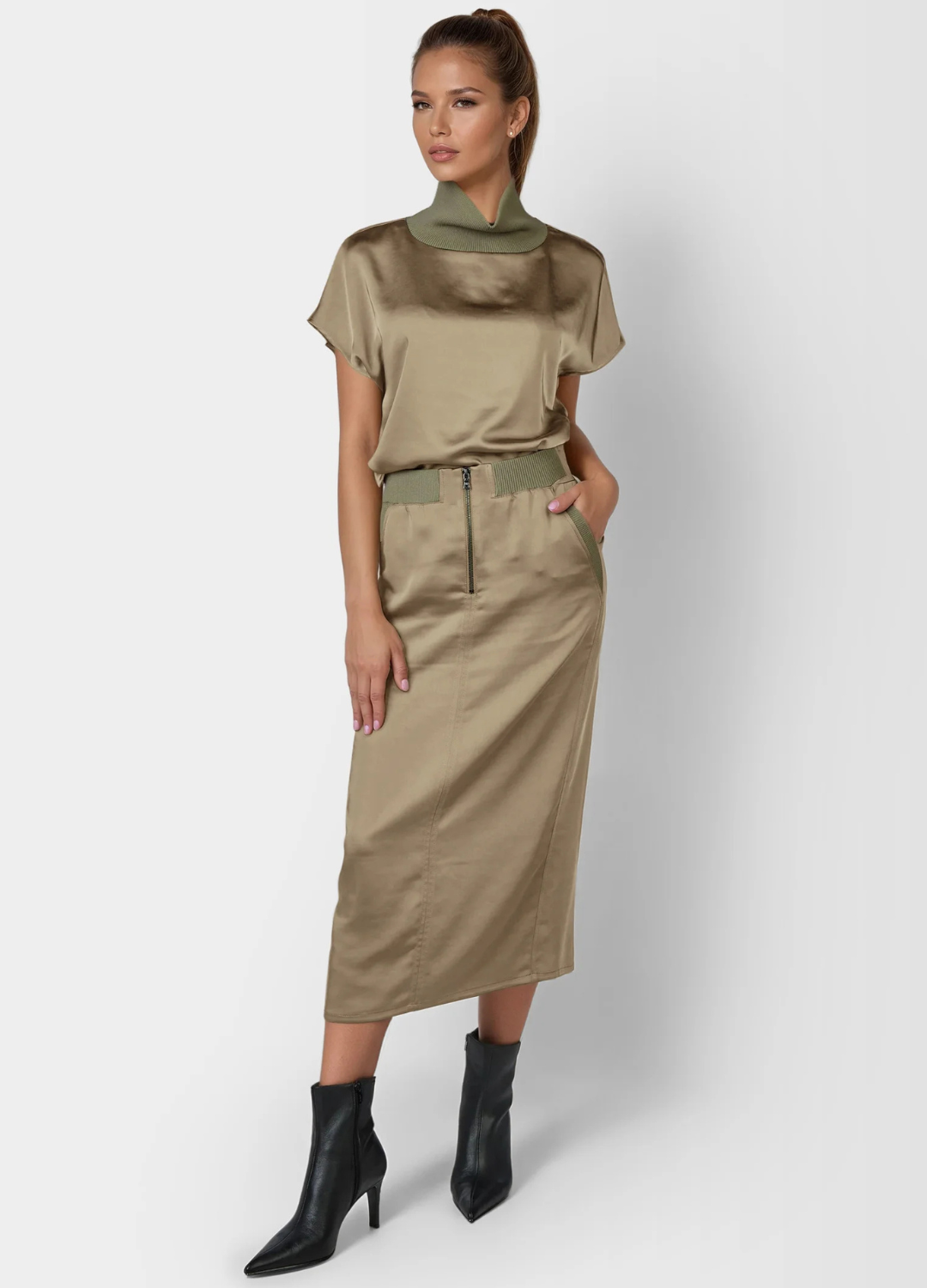Marc Aurel - Khaki Skirt