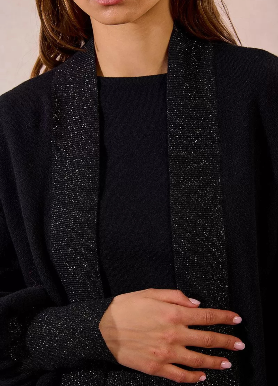Molly Bracken - Black Lurex Trim Cardigan