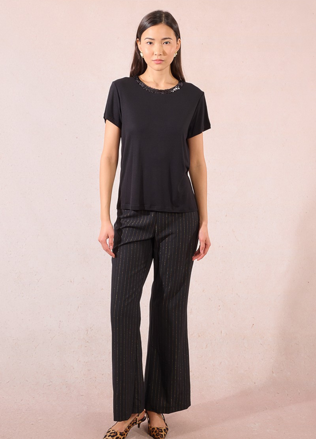 Molly Bracken - Embellished Crewneck T-Shirt