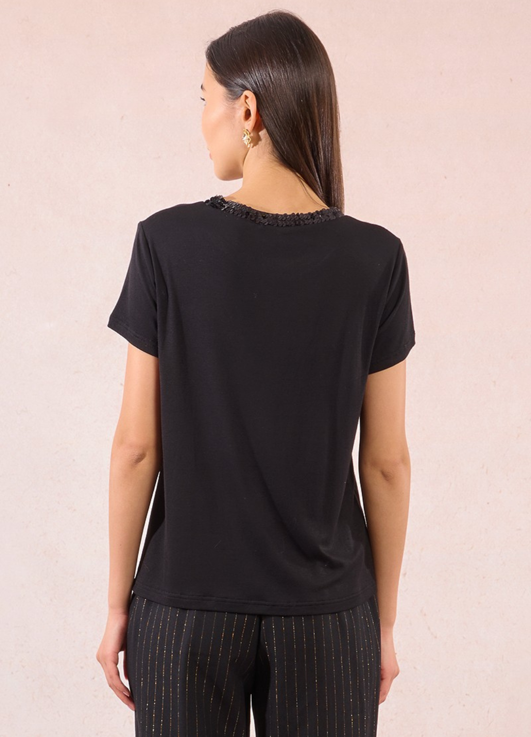 Molly Bracken - Embellished Crewneck T-Shirt