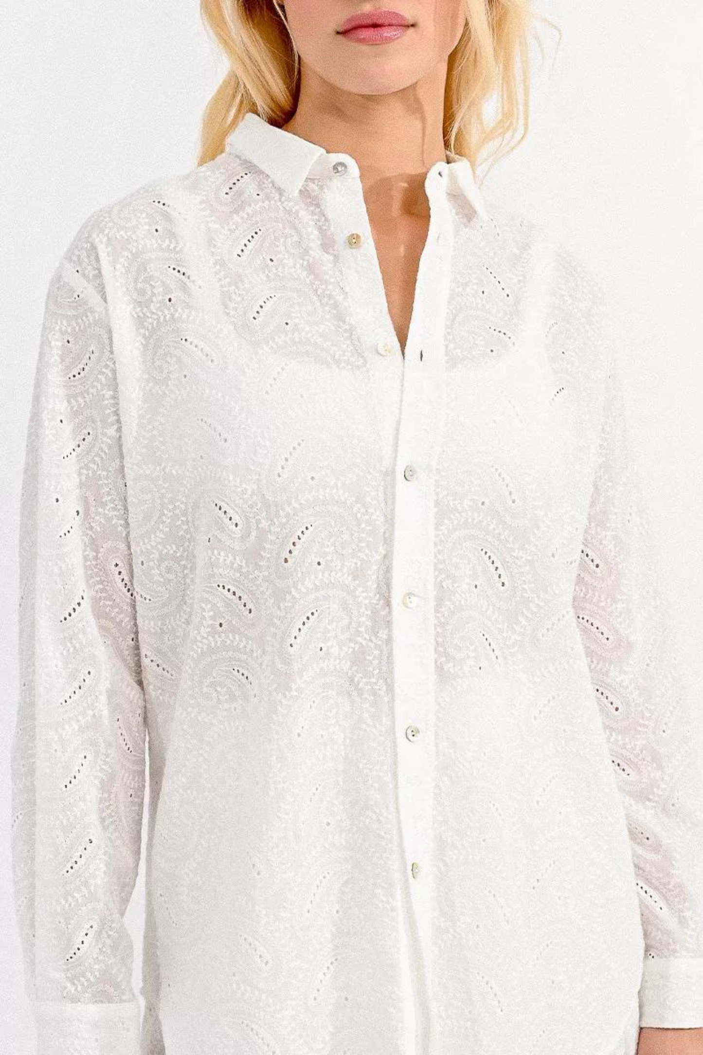 Molly Bracken - Embroidered White Shirt