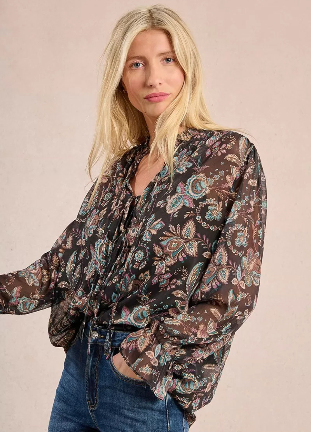 Molly Bracken - Floral Embellished Blouse