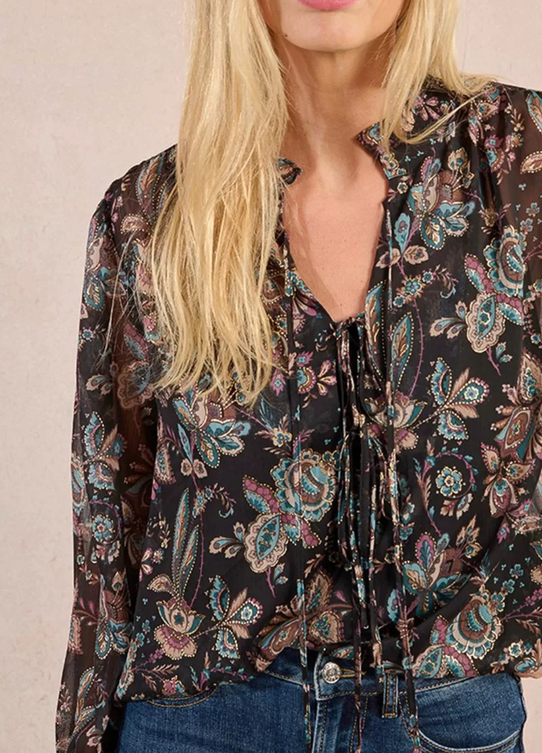 Molly Bracken - Floral Embellished Blouse