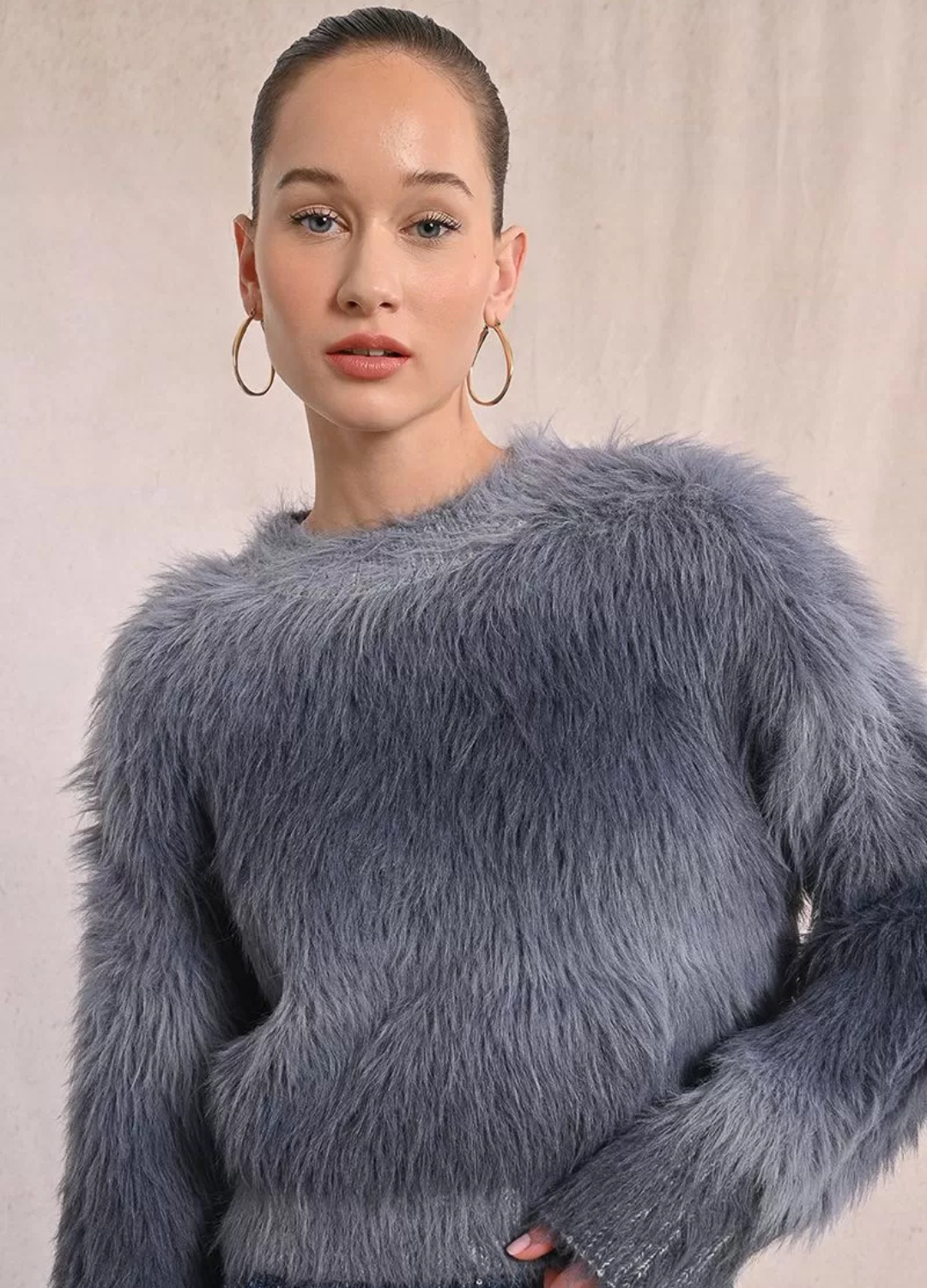 Molly Bracken - Grey Fluff Jumper