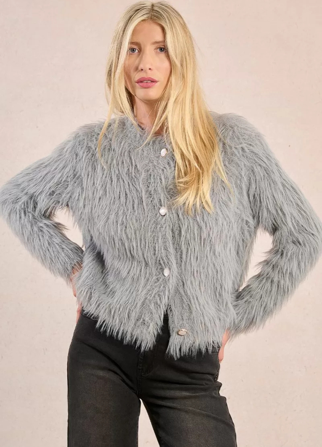 Molly Bracken - Grey Fur Cardigan