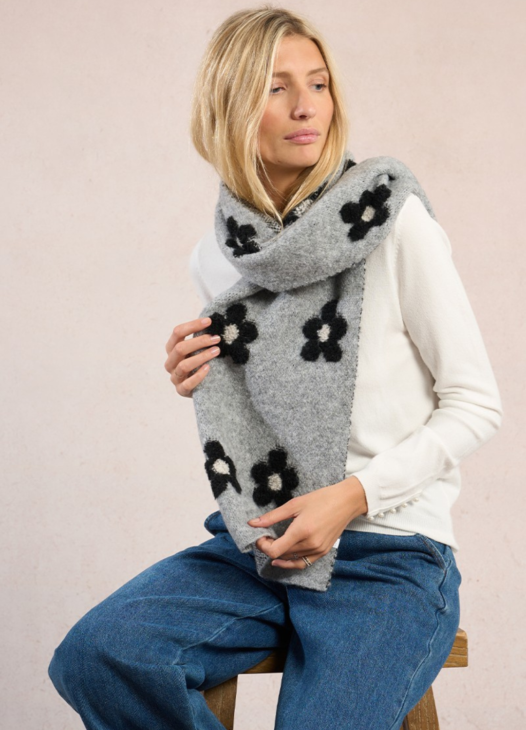 Molly Bracken - Grey  Rhinestone Scarf