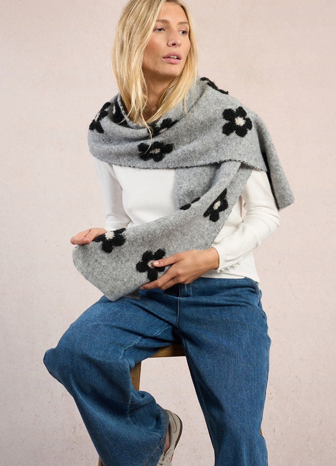 Molly Bracken - Grey  Rhinestone Scarf