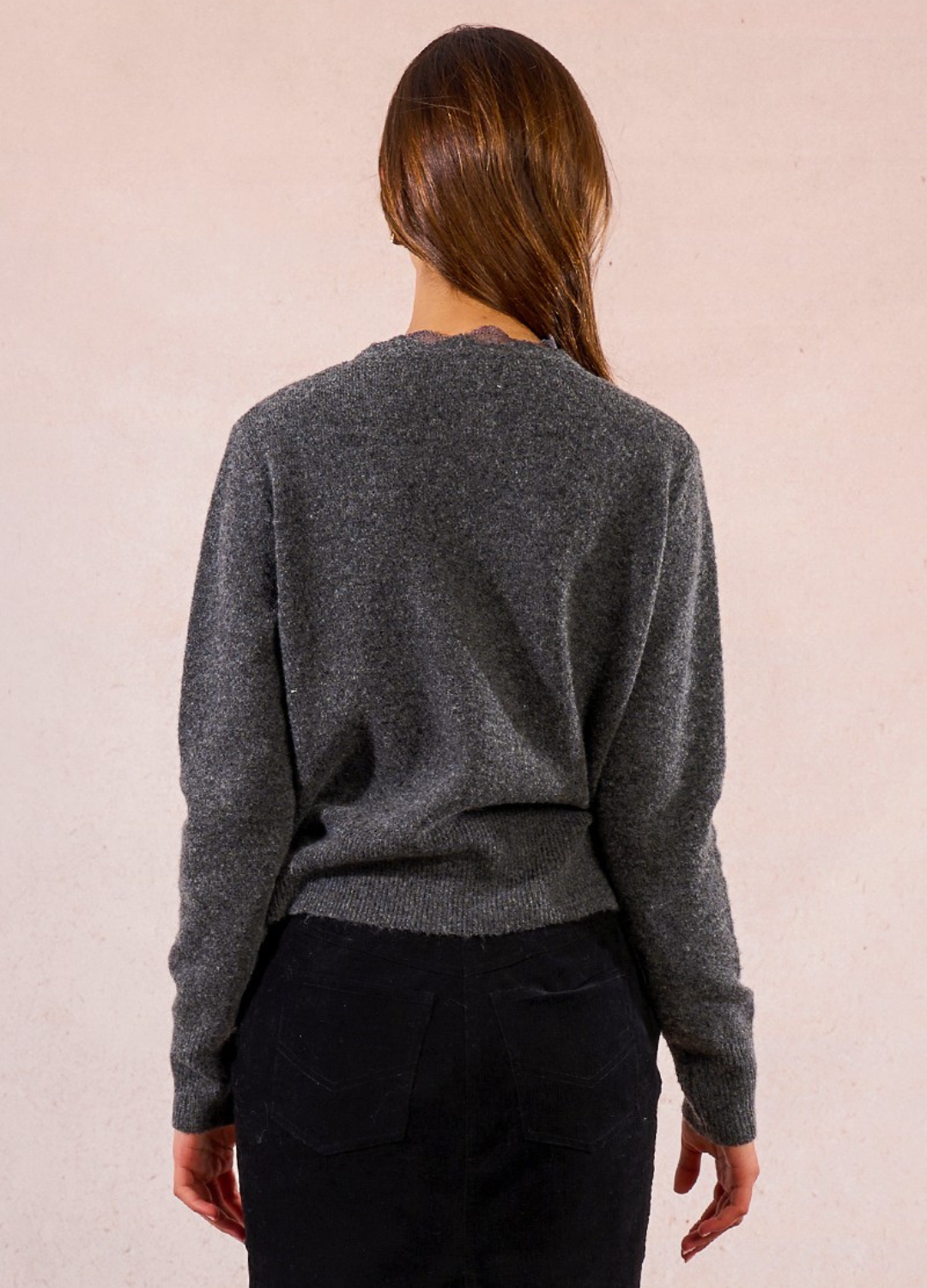 Molly Bracken - Grey Scalloped Cardigan