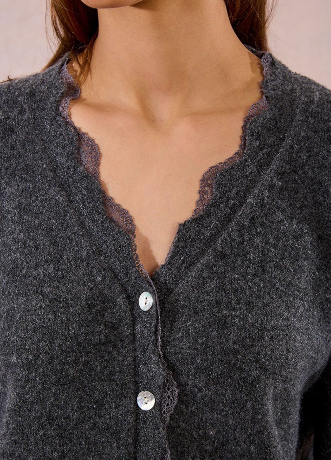 Molly Bracken - Grey Scalloped Cardigan