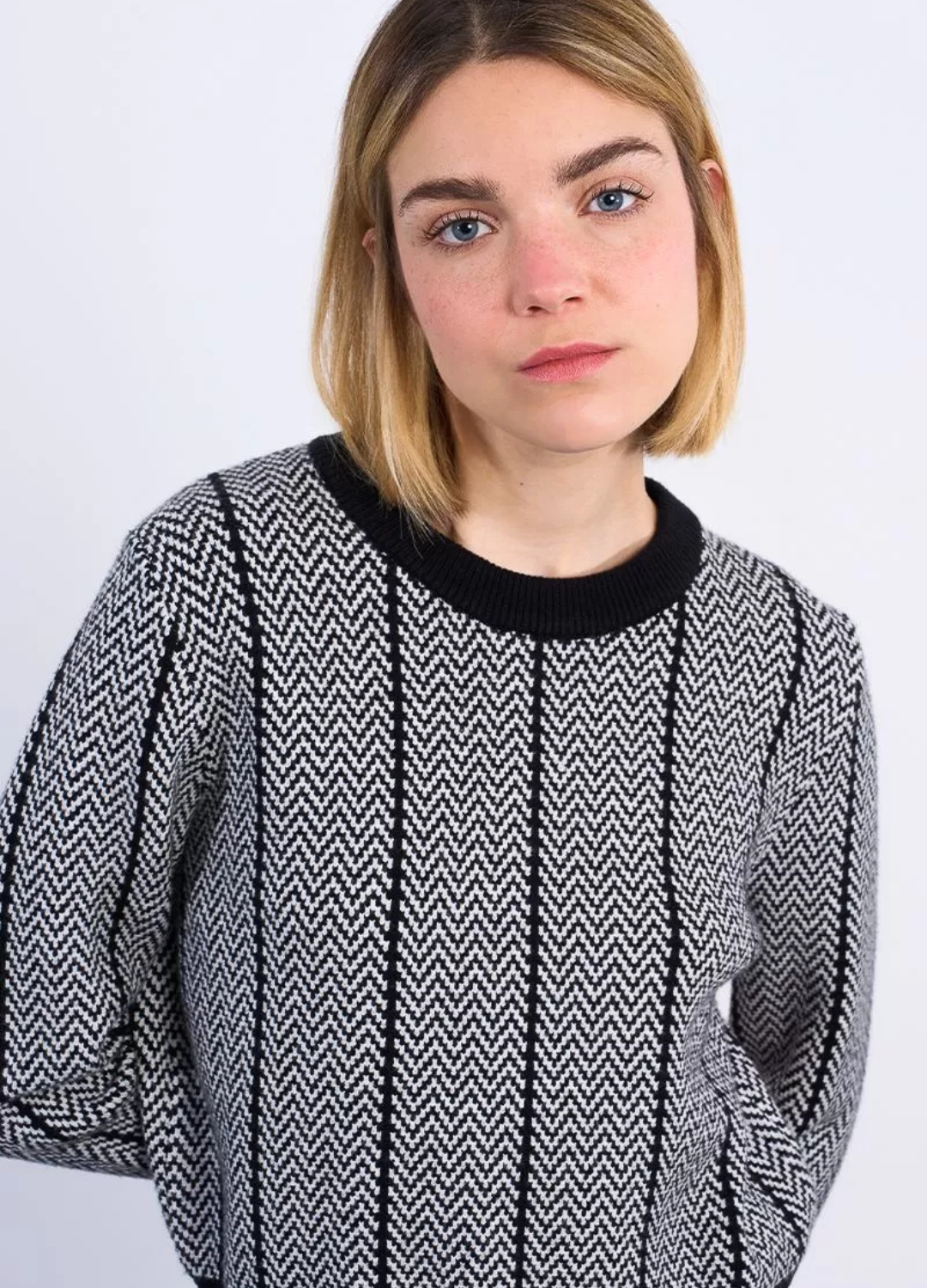 Molly Bracken - Black Herringbone Jumper