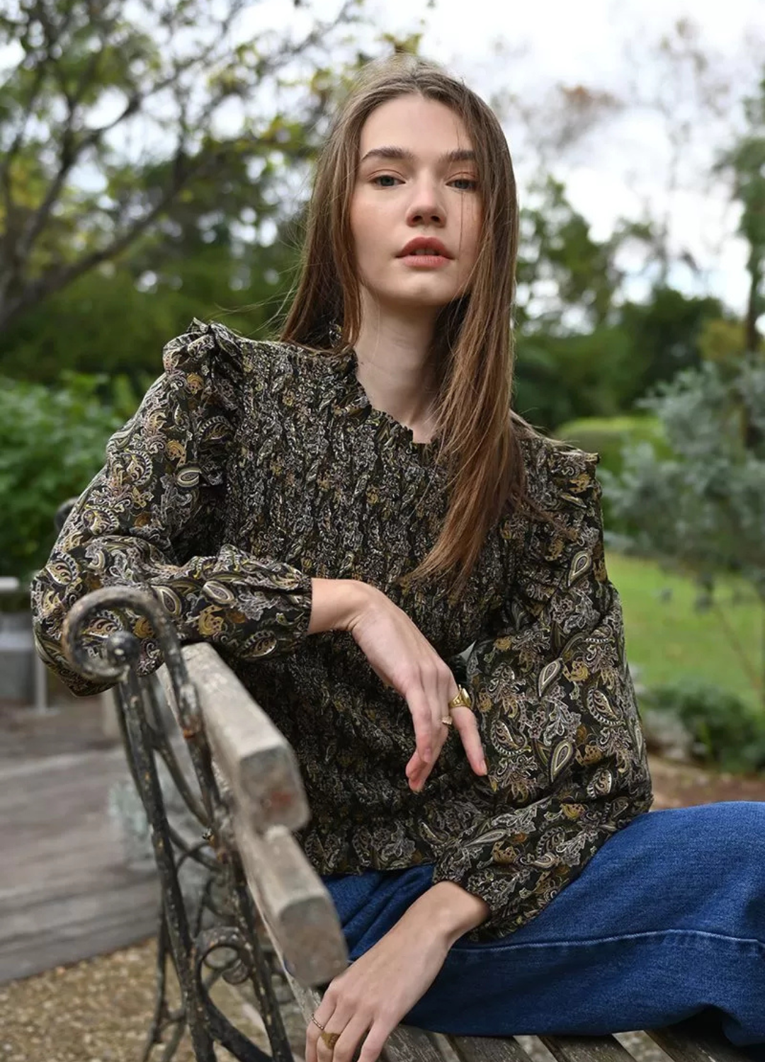 Molly Bracken - Khaki Floral Blouse