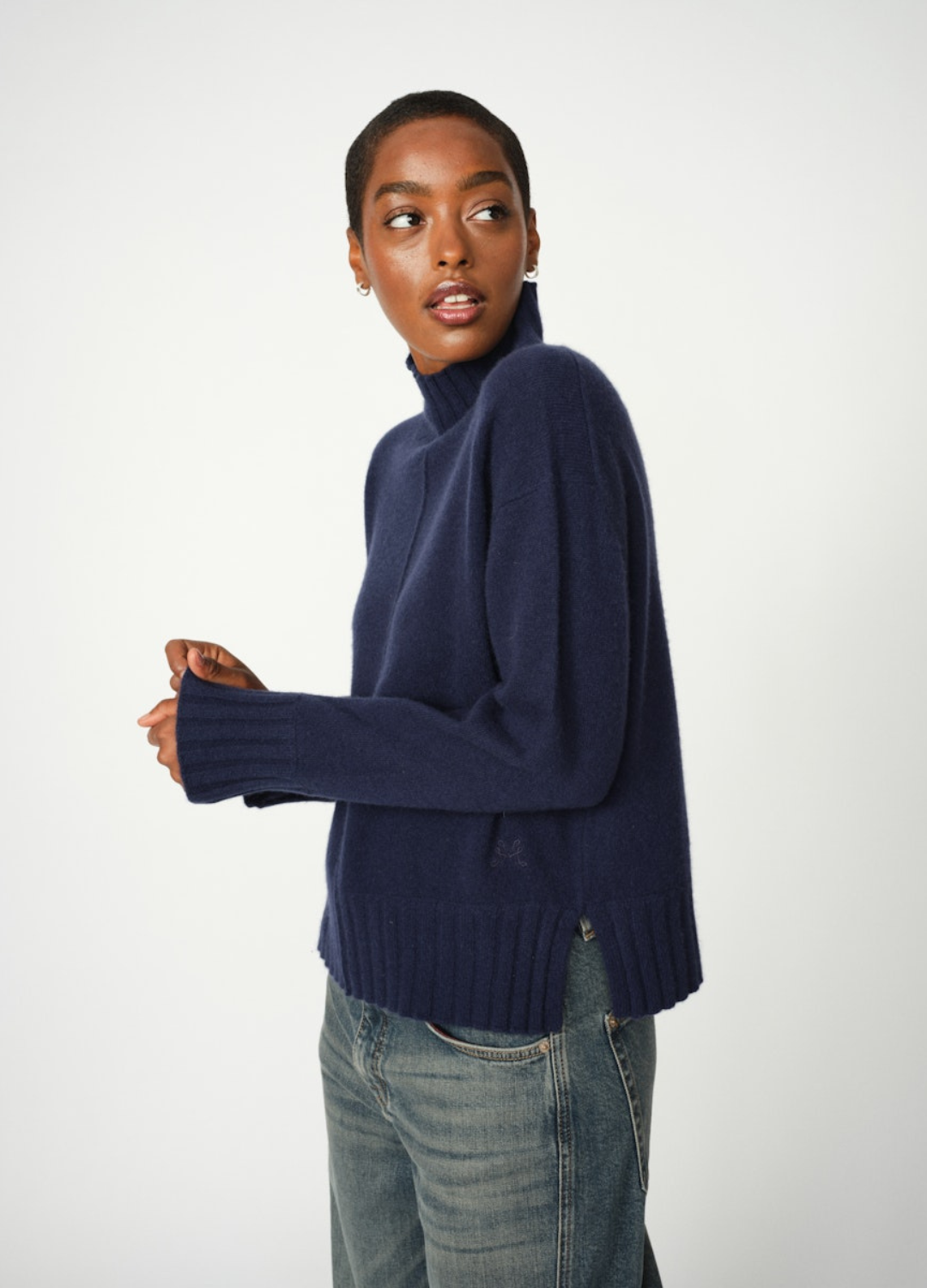 Mos Mosh - Aima Cashmere Highneck - Maritime Blue