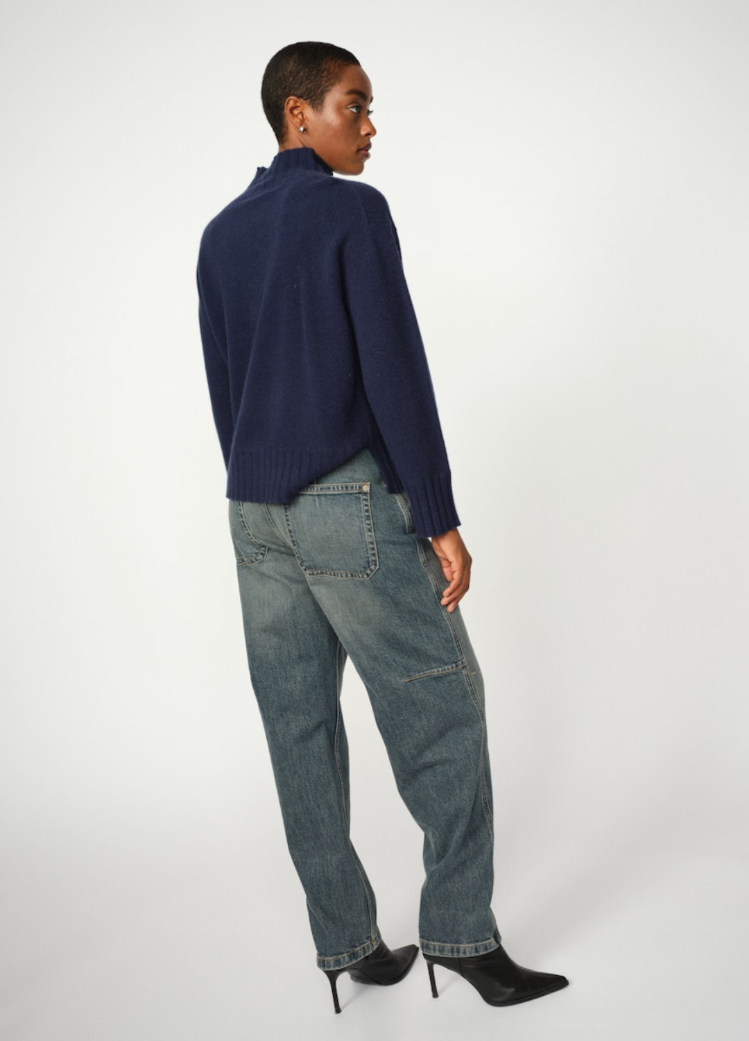 Mos Mosh - Aima Cashmere Highneck - Maritime Blue