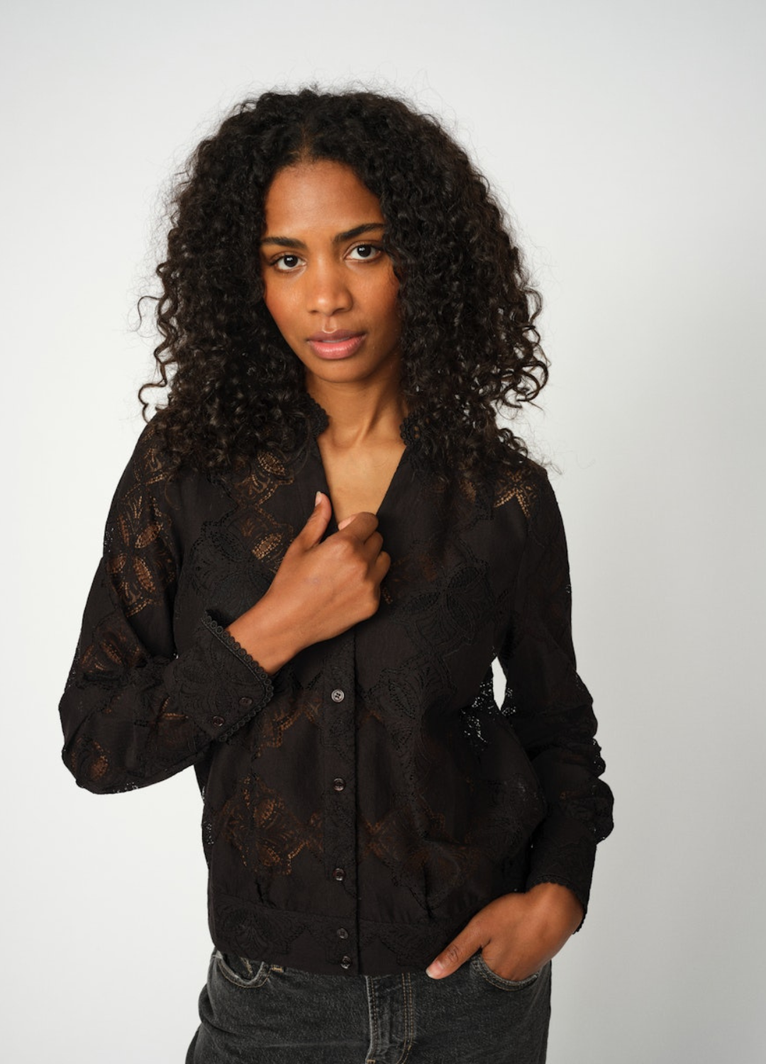 Mos Mosh - Monia Yen Lace Black Shirt