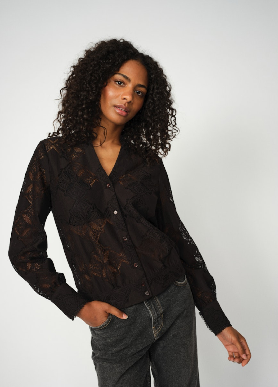 Mos Mosh - Monia Yen Lace Black Shirt