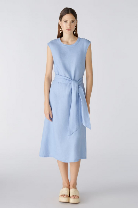 Oui - Light Blue Linen Dress