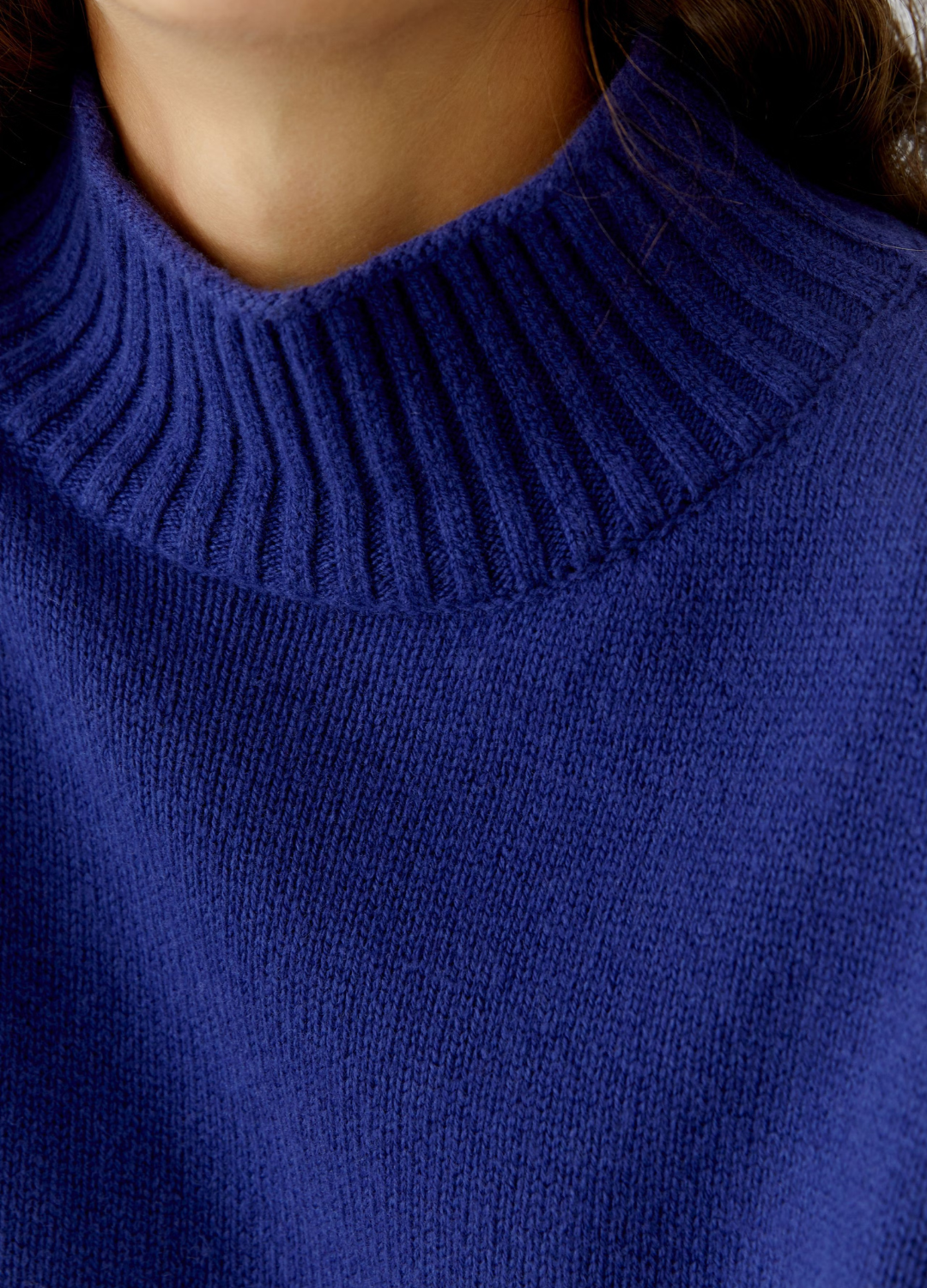 Oui - Blue Ribbon High Neck Jumper