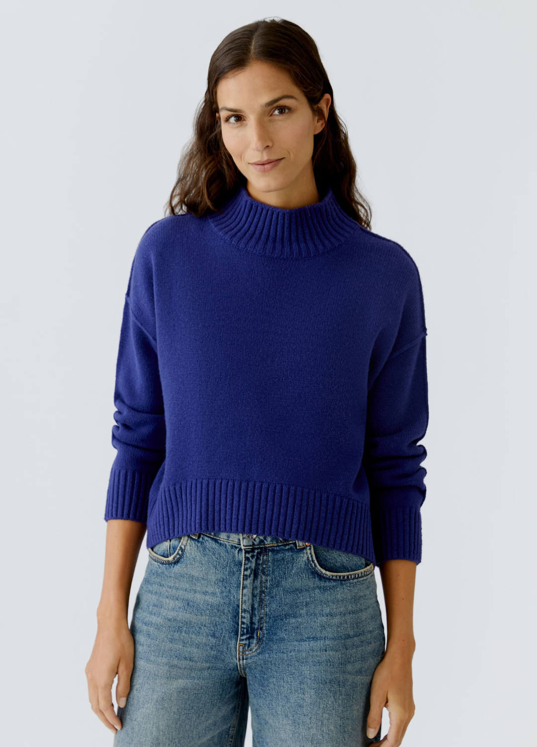 Oui - Blue Ribbon High Neck Jumper