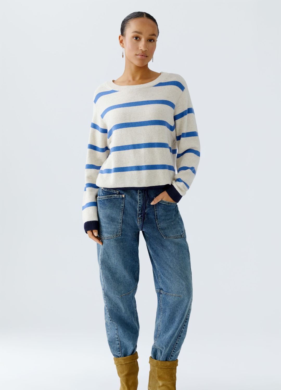 Oui - Blue Stripe Jumper