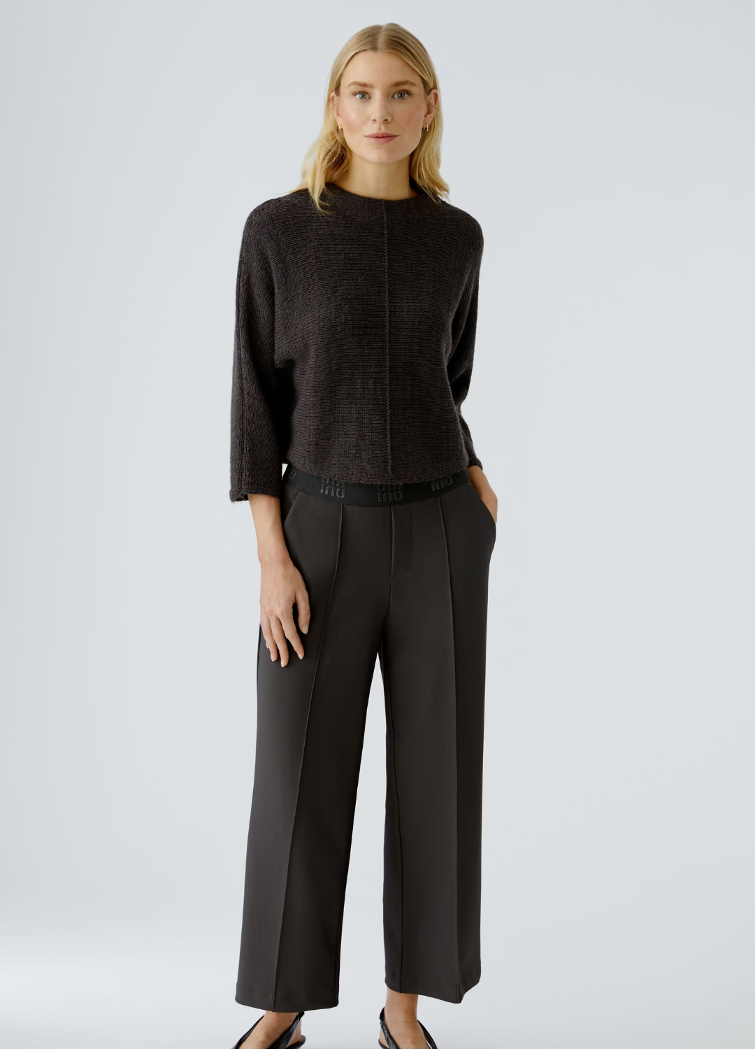 Oui - Brown Waisted Pants