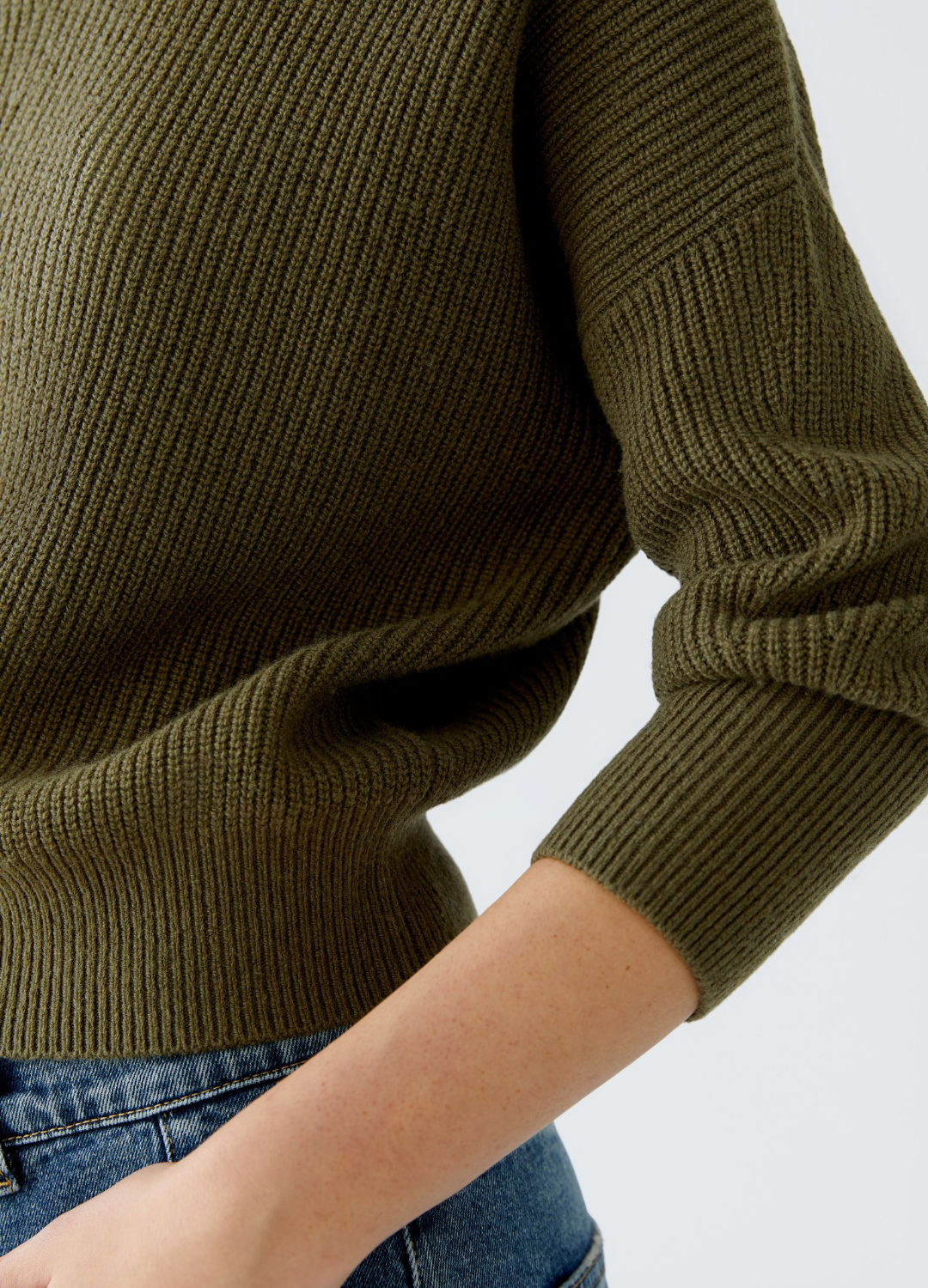 Oui - Burnt Olive Highneck Jumper