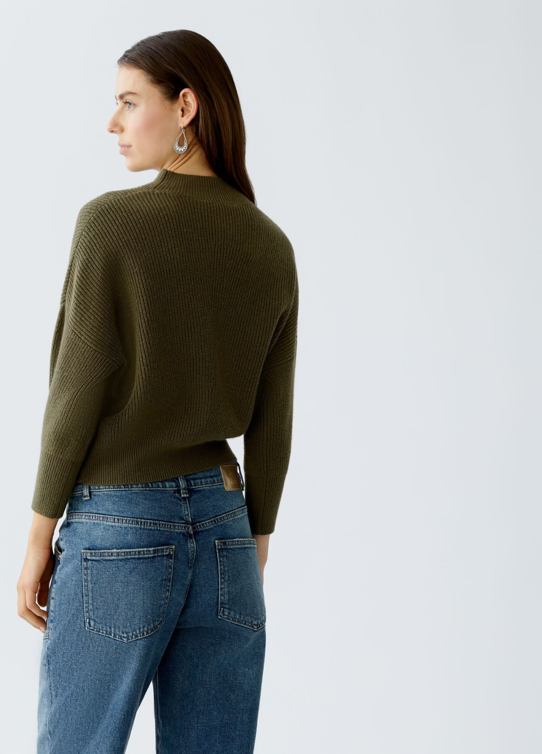 Oui - Burnt Olive Highneck Jumper