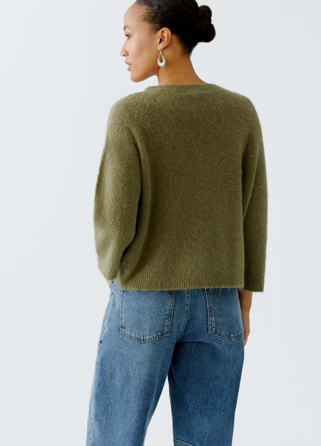 Oui - Burnt Olive Wide Sleeve Jumper