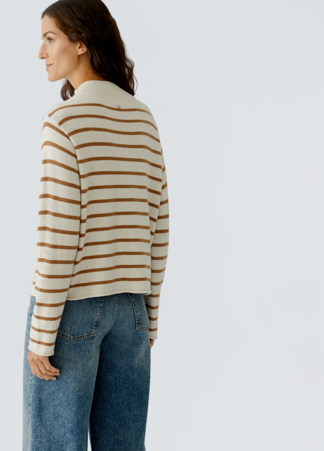 Oui - Camel Stripe Jumper