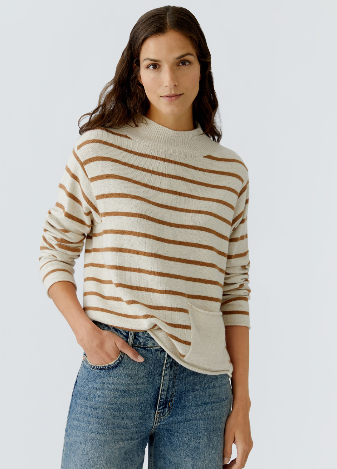 Oui - Camel Stripe Jumper