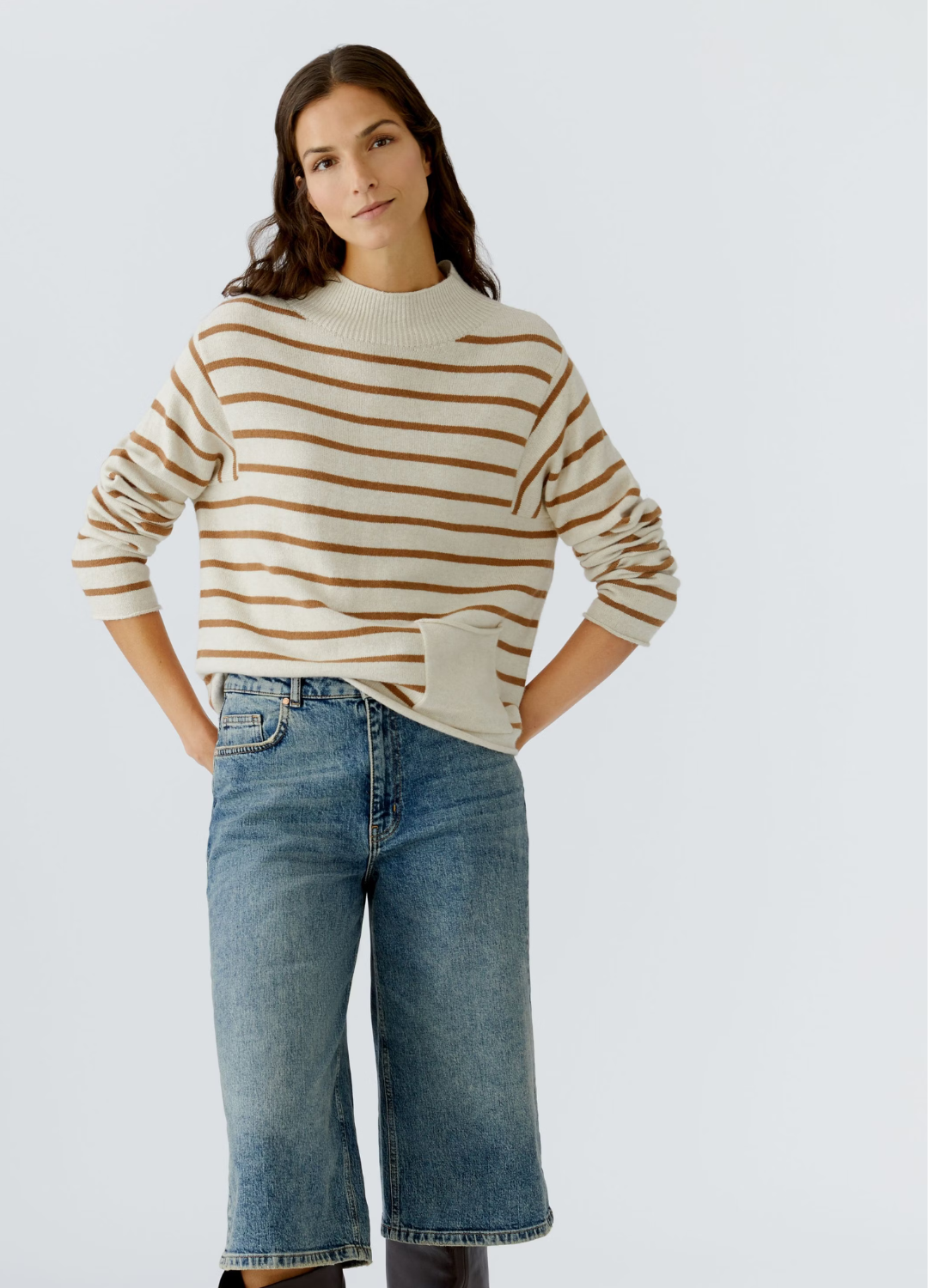 Oui - Camel Stripe Jumper