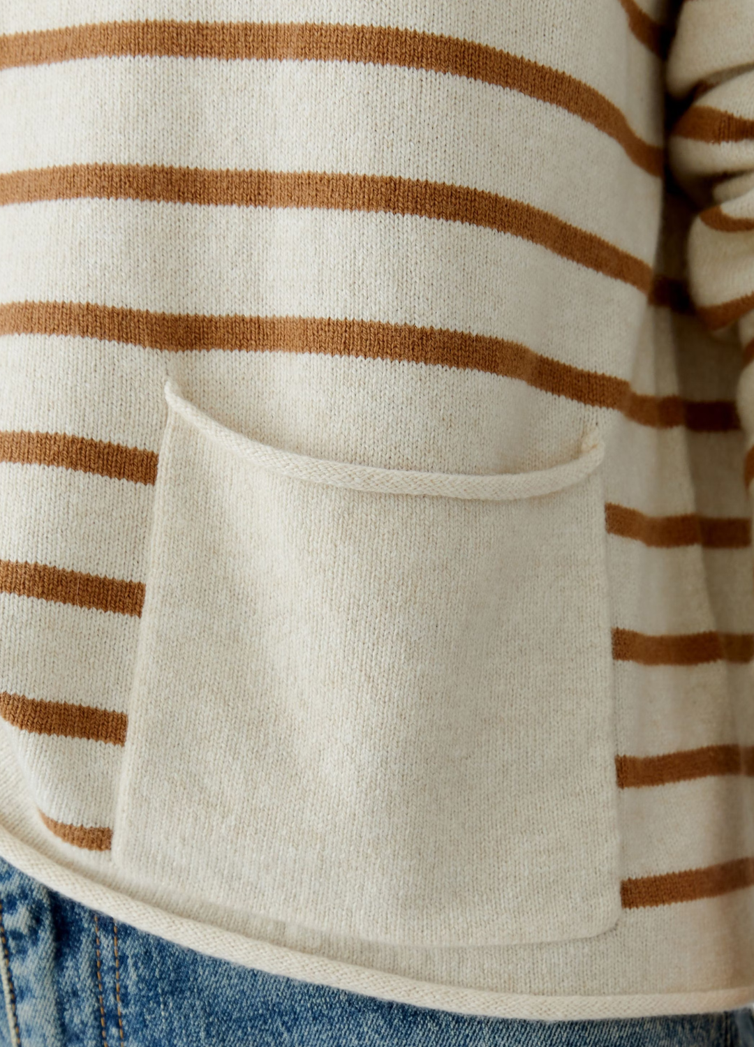 Oui - Camel Stripe Jumper