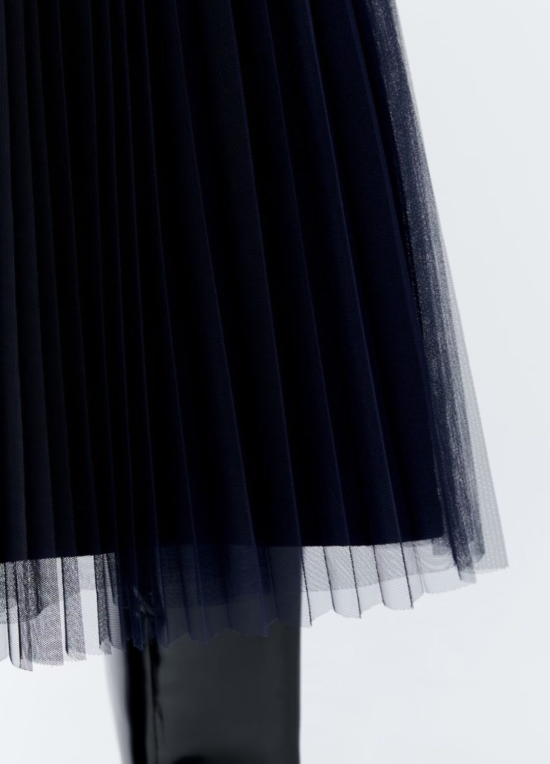 Oui - Dark Blue Lurex Skirt