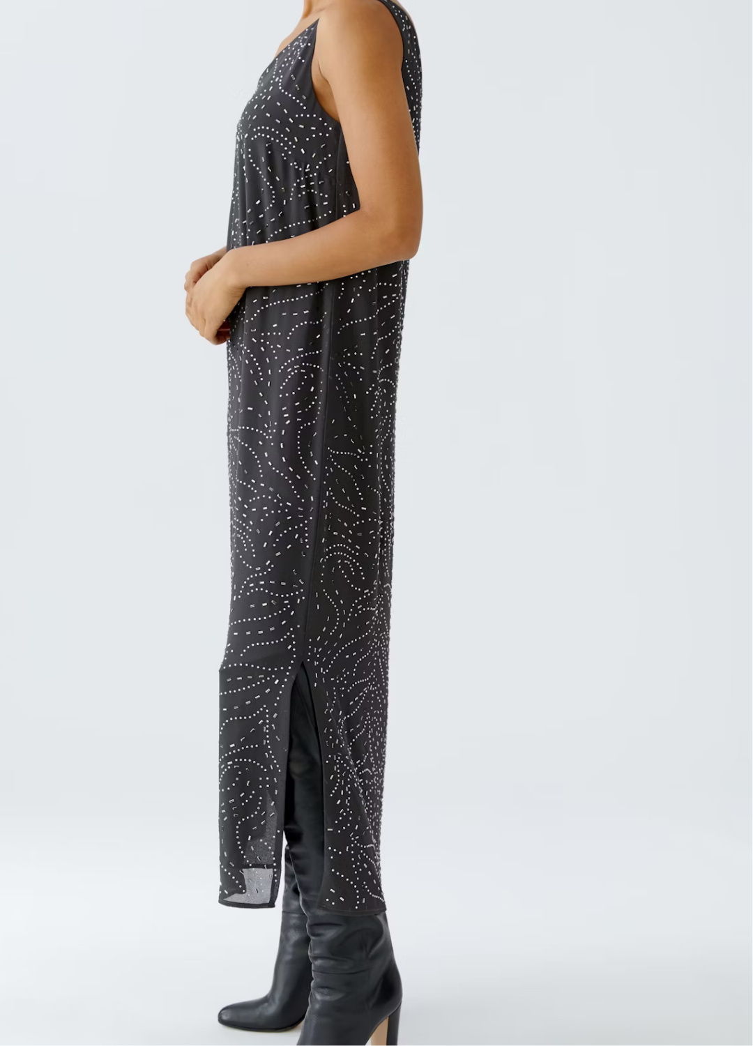 Oui - Espresso Embellished Dress