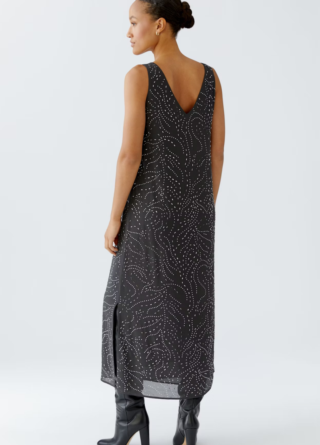 Oui - Espresso Embellished Dress