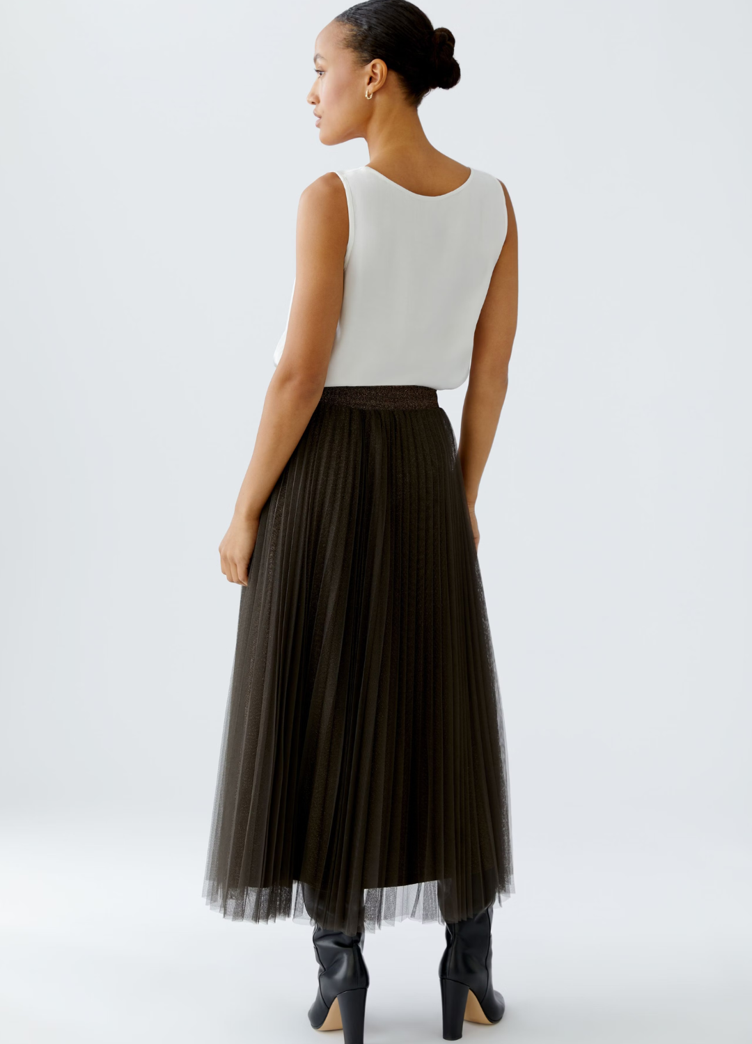 Oui - Espresso Mesh Skirt