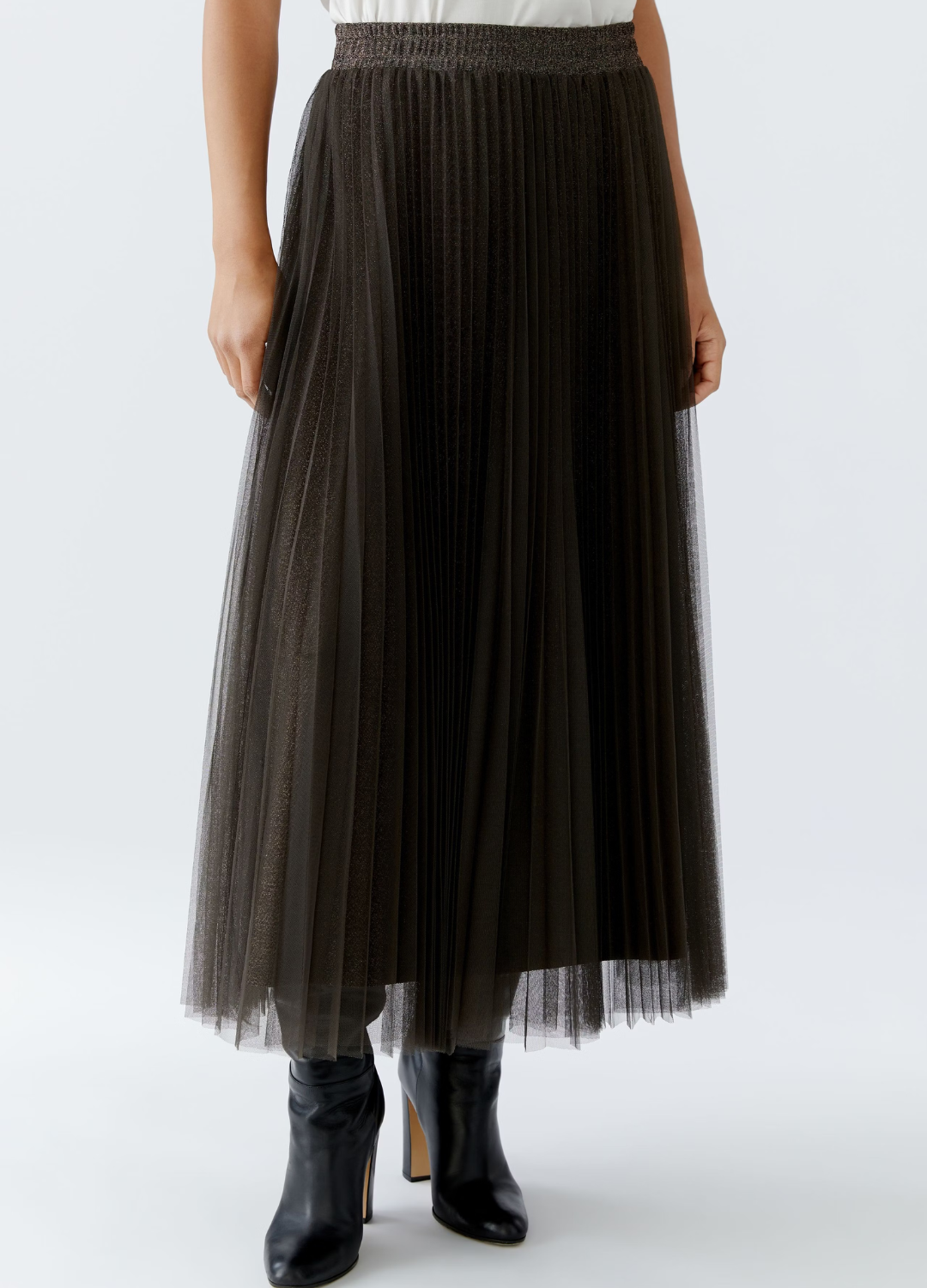 Oui - Espresso Mesh Skirt