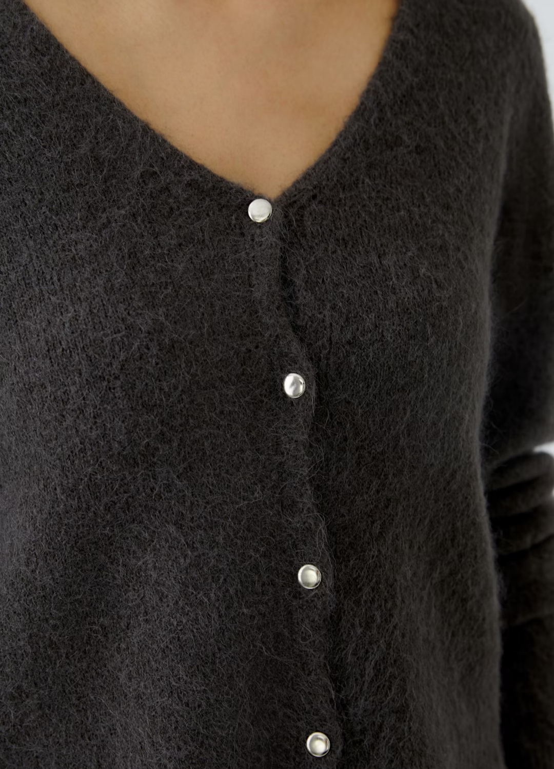 Oui - Espresso Soft Cardigan