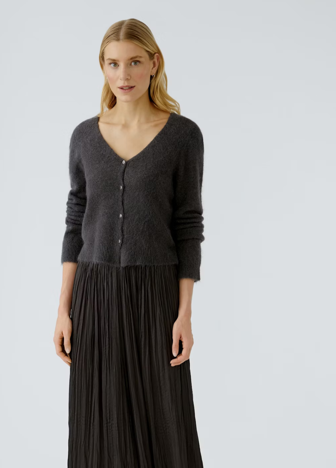 Oui - Espresso Soft Cardigan